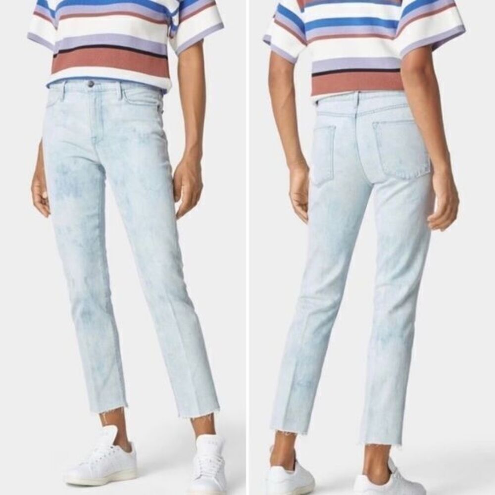 Frame Denim NWT Le High Straight Jeans in Cloud Blue Tie Dye Size 26